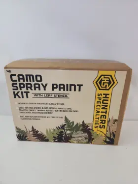 Hunters Specialties 269038 Camo Spray Paint Kit With Leaf Stencil 4 Cans Of And 1