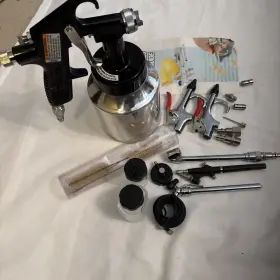 Fd0405 Husky Siphon Feed Spray Gun Stainless Steel Needle Includes Tips Etc
