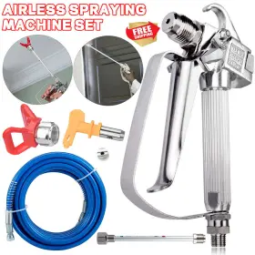 Ikaufen 980595506739 Airless Paint Spraying Hose Kit 50ft 1/4 Inch Swivel Joint 3600psi With 517 Tip