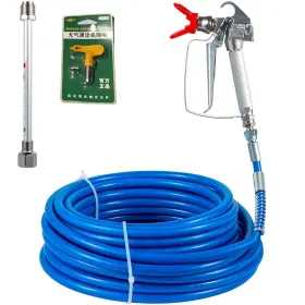 Ikaufen 980595705811 New Airless Paint Spray Hose Kit 50ft 1/4 Inch Swivel Joint 3600psi With 517 Tip Usa