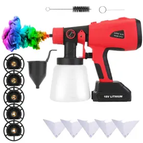 Imountek 737547583955 Portable Battery Powered Electric Paint Sprayer Hvlp Spray Painting Gun Handheld