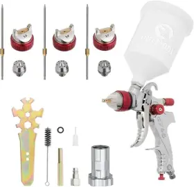 Intertool 850039064784 Hvlp Paint Spray Gun Kit 1.3 1.4 1.7 Mm 3 Replaceable Nozzles Gravity Fee