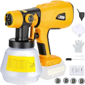 Ironface 735473934278 Hvlp Paint Sprayer Airless Spray Gun Cordless For Dewalt 20v Max Battery Powe