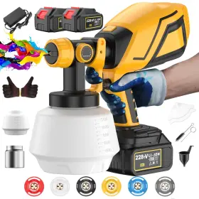 Nps-02 Jetale Cordless Paint Sprayer 2024 Upgrades 750w Brushless Gun With 2 4.0ah