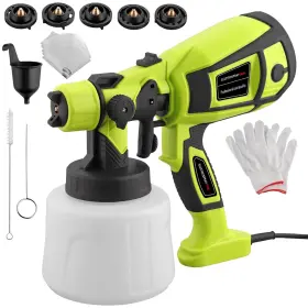 Gr248uk Jigiu Paint Sprayer 700w Electric Gun Hvlp Spray With 5 Nozzles And