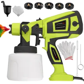 Jgugr248uk Jigiu Paint Sprayer 700w Electric Gun Hvlp Spray With 5 Nozzles And 3 Patt