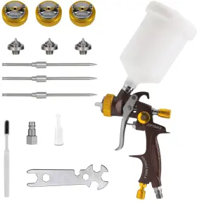 5002b2024 Jzntools Hvlp Spray Gun With 1.3/1.5/1.7mm Nozzles And 600ml Plastic Cup Air