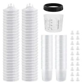 Acup-200 Kcnkcn Disposable Paint Spray Gun 6.76 Ounce 125mic Kit-50pcs Transparent
