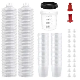 Ecup50b-600 Kcnkcn Pps Disposable Paint Spray Gun Cup Liners And Lid System 50 Standard 20 Ounce
