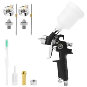 Kcnkcn H2000p-bk Mini Hvlp Air Spray Gun Kit 0.8 1.0mm Nozzles 125cc Cup Detail Paint Sprayer