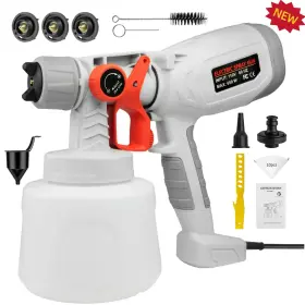 Yda042394802354-gl Kcnkcn 1400ml Paint Sprayer Hvlp Electric Spray Gun 650w With Container Grey