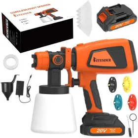 Kitesder 053701161297 Cordless Paint Sprayer For 20v Battery Included 1 Powered Spra
