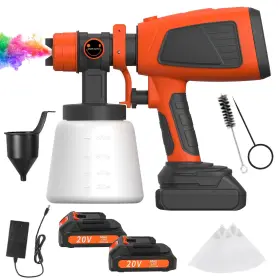 Pqq002 Kitesder Paint Sprayer High Power Hvlp Spray Gun 1000ml With 2 Battery And Charger