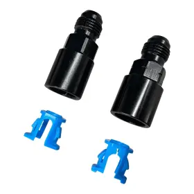 Kiturek 765150867216 2pcs 6an Male To 3/8 Inch And 5/16 Fuel Rail Adapter Black