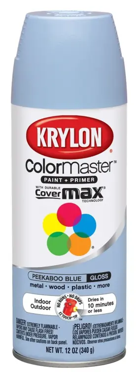 B00191yi5c Krylon K05151707 Colormaster Paint Primer Gloss Peekaboo Blue 12 Oz