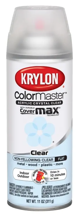 B001c42oxy Krylon K05353007 Colormaster Acrylic Crystal Clear Flat Spray Paint 11 Oz
