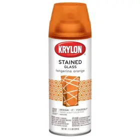 B01jn7ge8w Krylon K09034000 Stained Glass Aerosol Paint 11.5 Ounces Tangerine Orange