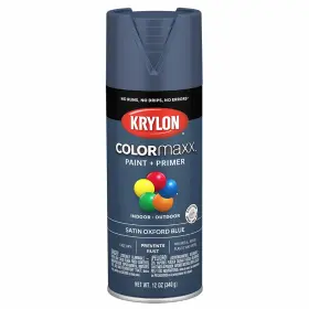 B07lfwtll4 Krylon Colormaxx Spray Paint Primer Satin Oxford Blue 12oz Indoor/outdoor