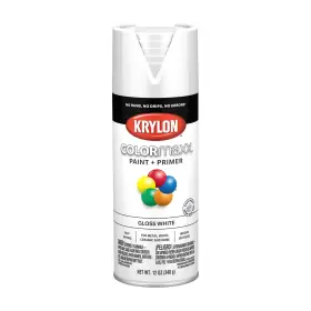 B07lfwz84m Krylon K05545007 Colormaxx Gloss White Spray Paint And Primer 12oz Indoor/outdoor
