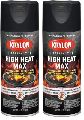 B0cdnvxthy Krylon K01607000 High Heat Max Black Gloss Spray Paint 12oz 2-pack