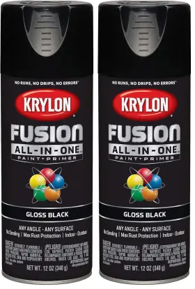 B0cfkld53d Krylon K02702007 Fusion All-in-one Spray Paint Gloss Black Indoor Outdoor 2-pack