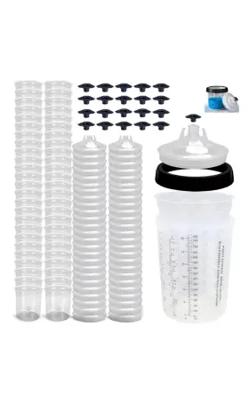 Kd6457 Kyostar Transparent 800ml Disposable Paint Spray Gun Cup Lids Liners Kit 50 Sets