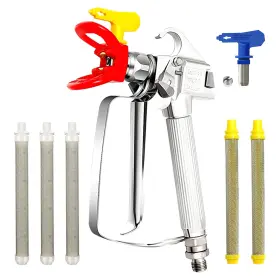 Lbec-11 Laiborec Airless Paint Spray Gun Kit 9 Pieces With 2pcs 517 Tips And Nozzle Guard 5pc
