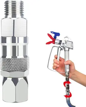 Rj11 Laiborec Sprayer Joint 1/4-inch Hose Swivel 360 Degrees Rotate 1 Pack Silver