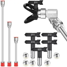 Fl-lanties-966 Lanties 10pcs Airless Paint Sprayer Gun Tip Extension Pole Rod Set For Spray Fl-lanties-966 Lanties 10pcs Airless Paint Sprayer Gun Tip Extension Pole Rod Set For Spray