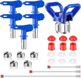 Fl0279 Lanties 9 Pieces Paint Sprayer Airless Reversible Spray Tip Nozzles Piece Set Red