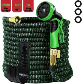 Larmtek 614170243787 100ft Expandable Garden Hose Lightweight Flexible Water Hoses Green