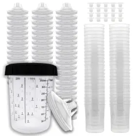 Dcp125mic-parent Lauco 50 Pack Disposable Spray Gun Paint Cups Liners And Lid System Kit - 13.5 Ounc