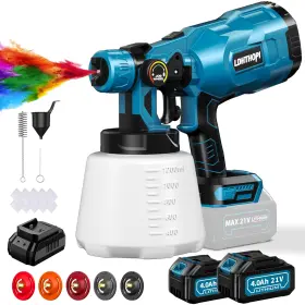 Kf370039-02 Ldhthopi Paint Sprayer 1200ml Gun With 2 21v 4.0ah Battery 5