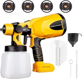 Wa0014-1 Lezwuatoolz Cordless Paint Sprayer Airless For Dewalt 20v Max Yellow With Black