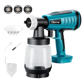 Lingyue 723509904296 Cordless Paint Sprayer For 18v Makita Battery 3 Copper Nozzles And Spray Pat