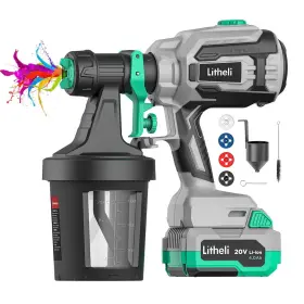 E01pr00-0a120 Litheli Hvlp Paint Sprayer With Brushless Motor 20v Cordless Paint... Fast Ship