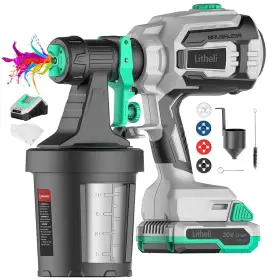 E1pg17100-1 Litheli Cordless Paint Sprayer With Powerfu Brushless Motor 20v 2.0ah Battery