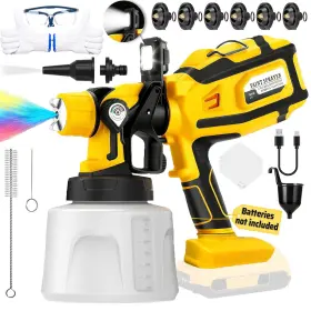 Ptj-1 Livivista Cordless Paint Sprayer Compatible With Dewalt 20v Max Battery 850w Powerful M