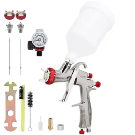 R500 Liysnpty 739804260616 Lvlp Spray Gun With 1.3/1.5/1.7mm Nozzle And Air Pressure Regulator Gaug