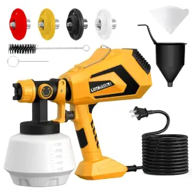 Jh17j-700 Lotatools Paint Sprayer 700w Hvlp Spray Gun With 4 Nozzles And 3 Patterns Easy To Clean