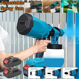 Loveatga 653945827487 High Pressure Cordless Paint Sprayer Electric Airless Hvlp Spray Gun 2 Battery
