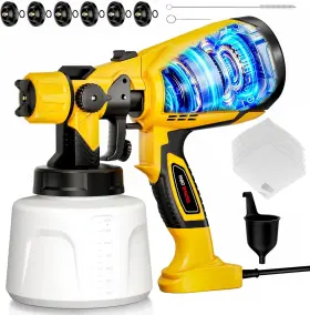 Lyh-ppq01-line Luderignite Paint Sprayer For House Painting 1000w Hvlp Spray Gun With 6 Brass Nozzles And Vis
