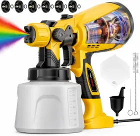 Luderignite Lyh-yxpqq01 Paint Sprayer 1000w Electric Hvlp Spray Gun With 47 Oz Container 3 Patte