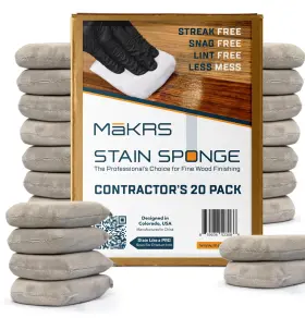 Mss0523-20 Makrs M Krs Stain Sponge 20-pack Staining Pads Lint Snag And Streak-free Applica