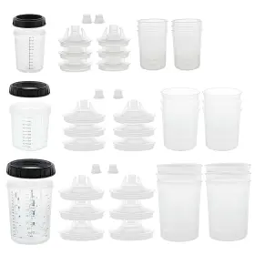 Master Airbrush 840234511251 Mps Paint System 3-size Cup Kit 6/20/27oz Spray Gun Liners Lids Rings