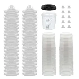Master Airbrush 848849080100 Paint System Mps Disposable Spray Gun Cup Liners And Lid