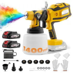 84gzqt Maxpeedingrods Electric Paint Sprayer 500w Handheld Hvlp Spray Gun 1400ml 5 Nozzles Led Light
