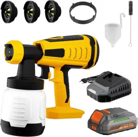 Mfpsg001 Mayoki Cordless Hvlp Paint Sprayer Gun Compatible With Dewalt 20v Max Yellow
