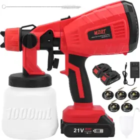 Mtsg01 Mdbttools Cordless Paint Sprayer Upgrades Hvlp Gun With 2pcs 1500mah Red