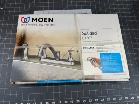 87302 Moen Solidad Two Handle Stainless Steel Kitchen Faucet Side Sprayer Included